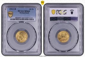 1912 B 10 Fr KM-36  Au MS64