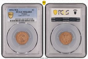 1854-MA 2C Gad-103 F-107 MS64RD