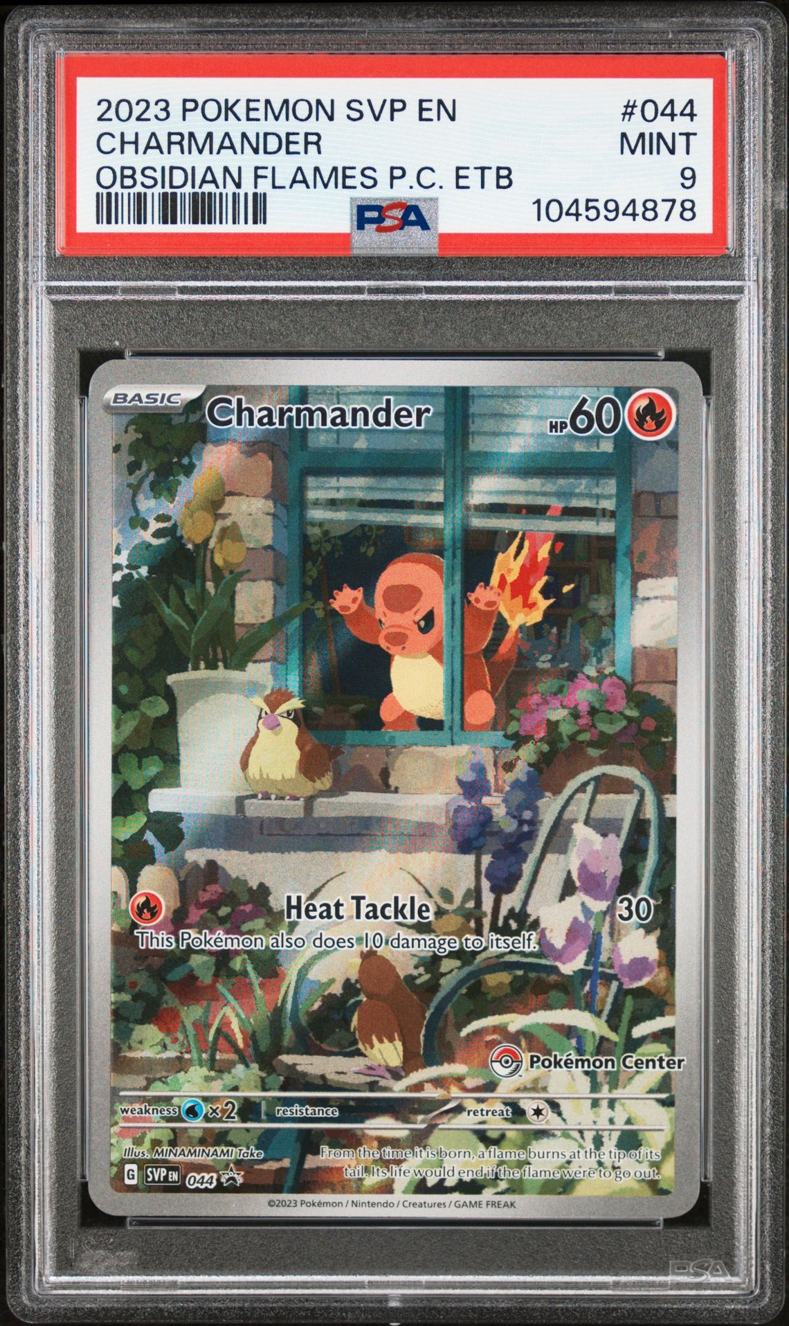 2023 Pokemon Svp En-Sv Black Star Promo Charmander #044 (Obsidian Flames Pc Etb) Mint 9 front
