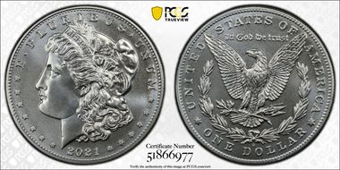 2021-D $1 Morgan Dollar 100th Anniversary MS69