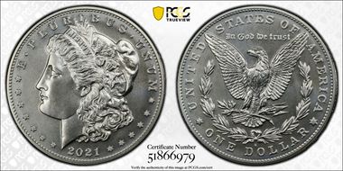 2021-S $1 Morgan Dollar 100th Anniversary MS70
