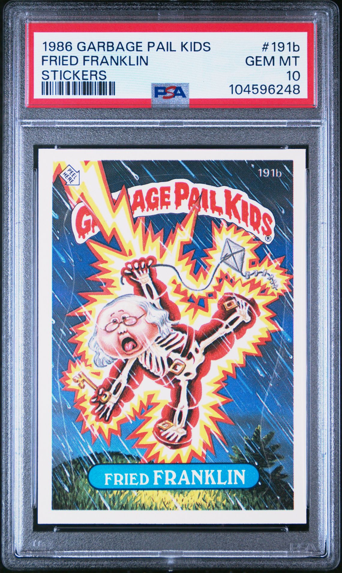 1986 Topps GARBAGE PAIL KIDS STICKERS #191B Fried Franklin front