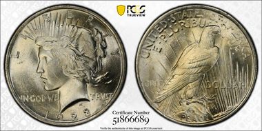 1923 $1 VAM 1AB Extra Hair MS65