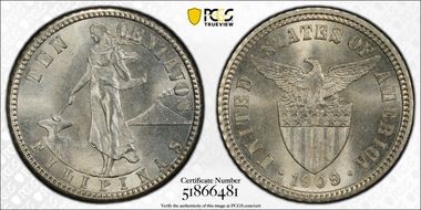 1909-S 10C MS66