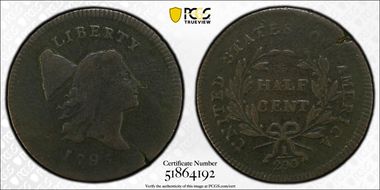 1795 1/2C Plain Edge, No Pole F12BN