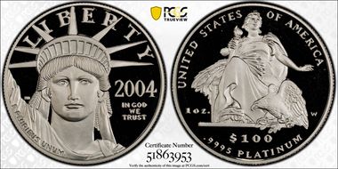 2004-W $100 Statue of Liberty PR70DCAM