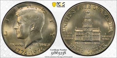 1976-D 50C Clad MS66