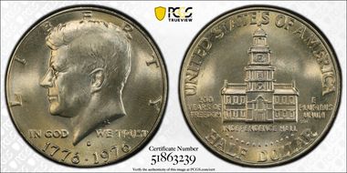 1976-D 50C Clad MS66