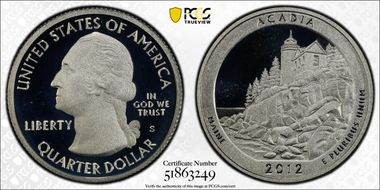 2012-S 25C Acadia NP - Silver PR69DCAM