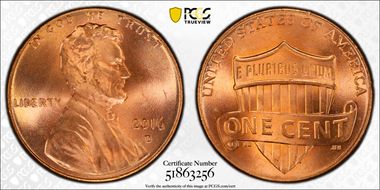 2016-D 1C Shield MS66RD