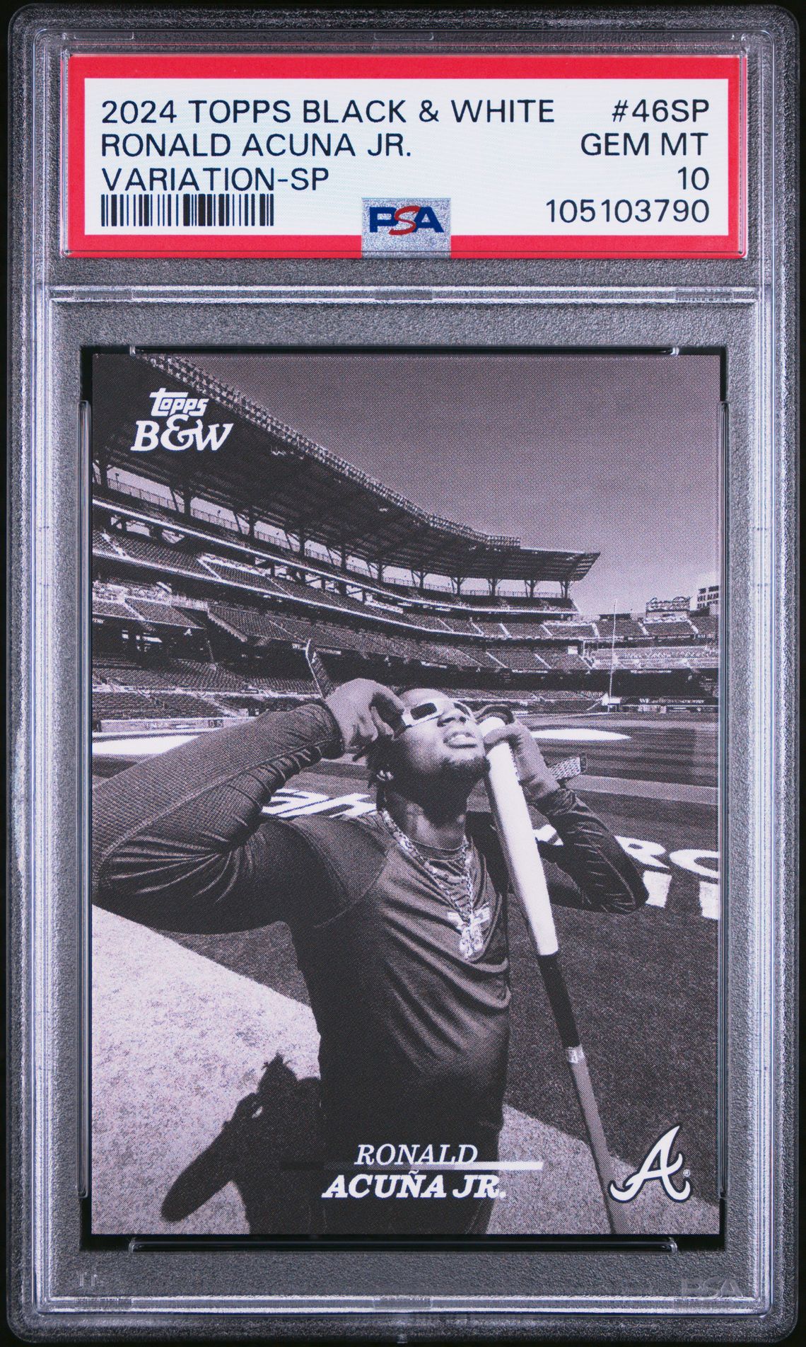 2024 Topps TOPPS BLACK AND WHITE VARIATION-SP #46SP Ronald Acuna Jr. front