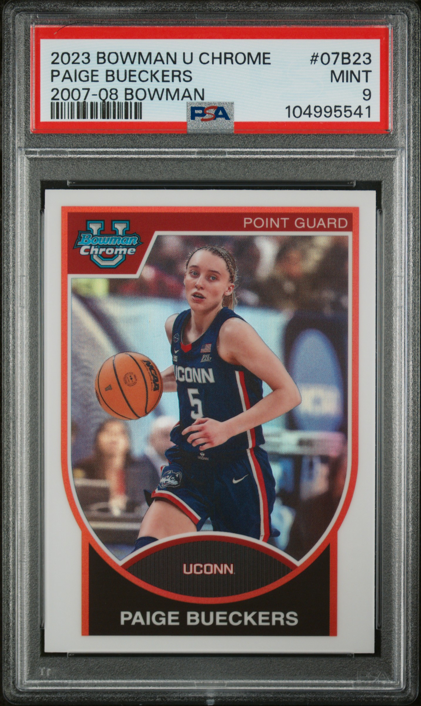 2023 Bowman University Chrome 2007-08 Bowman Paige Bueckers #07B23 Mint 9 front