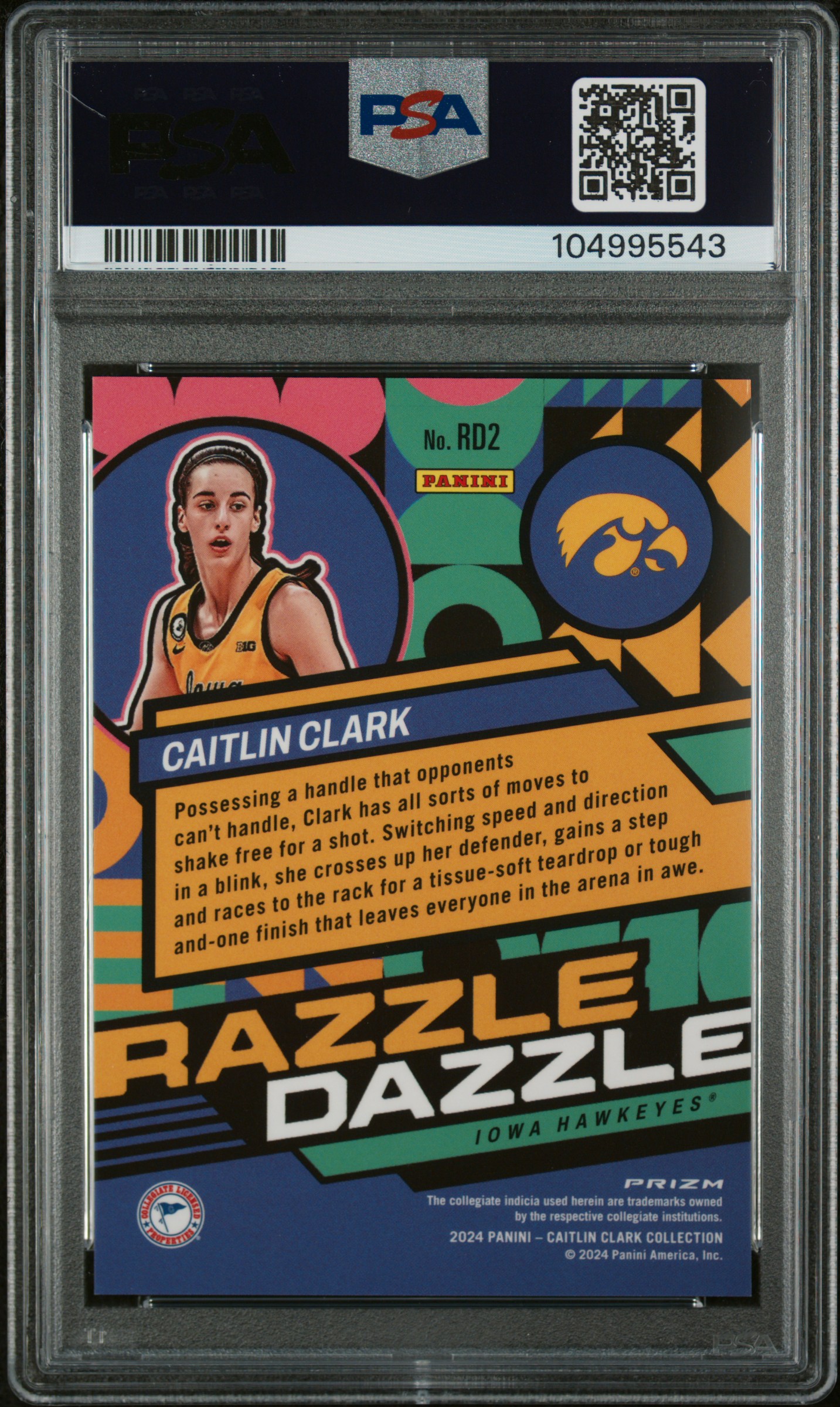 2024 Panini Caitlin Clark Collection Razzle Dazzle Caitlin Clark #Rd2 Mint 9 back