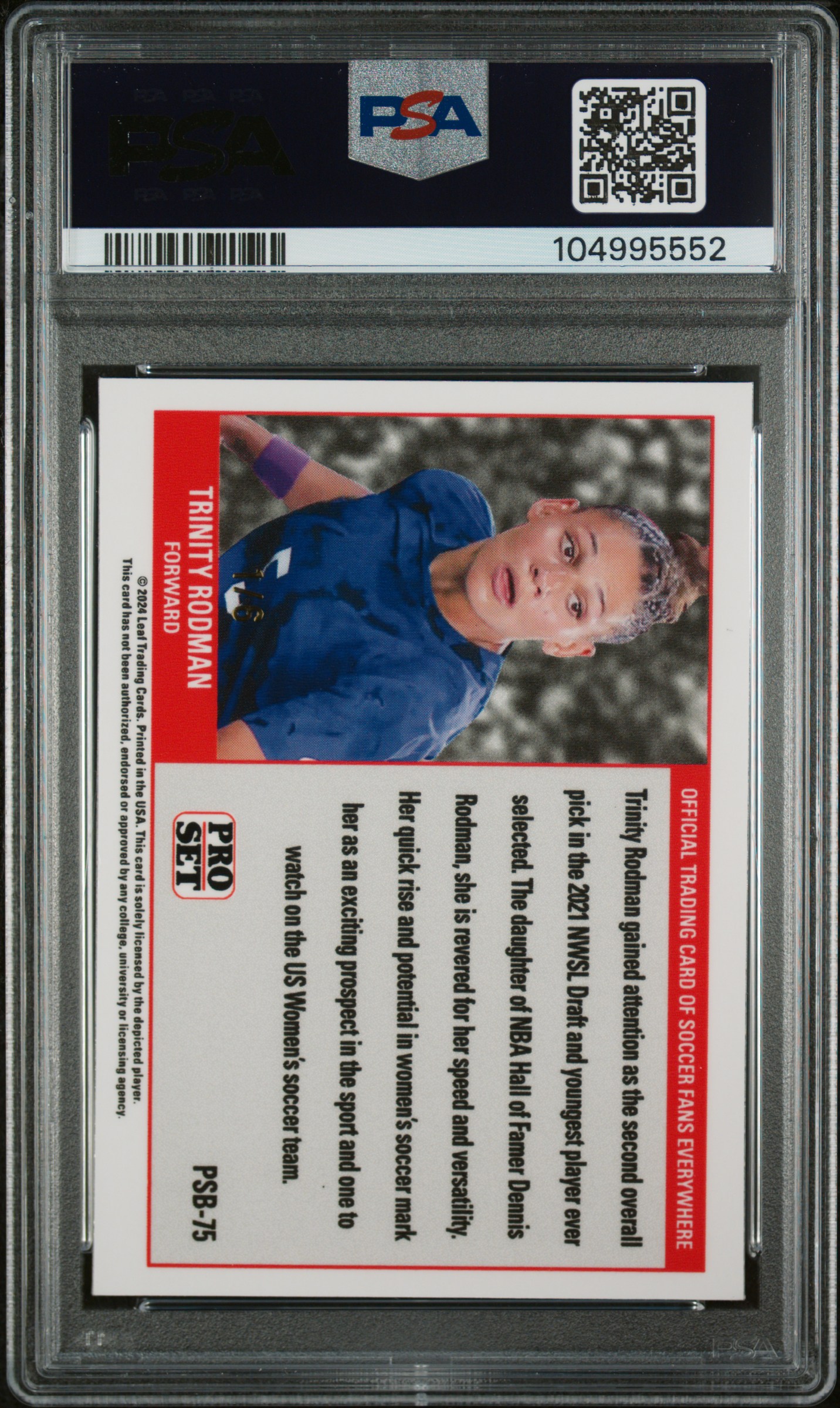 2024 Leaf National Sports Collectors Convention Pro Set Trinity Rodman #Psb75 (Pro Set-Pink) Nm 7 back