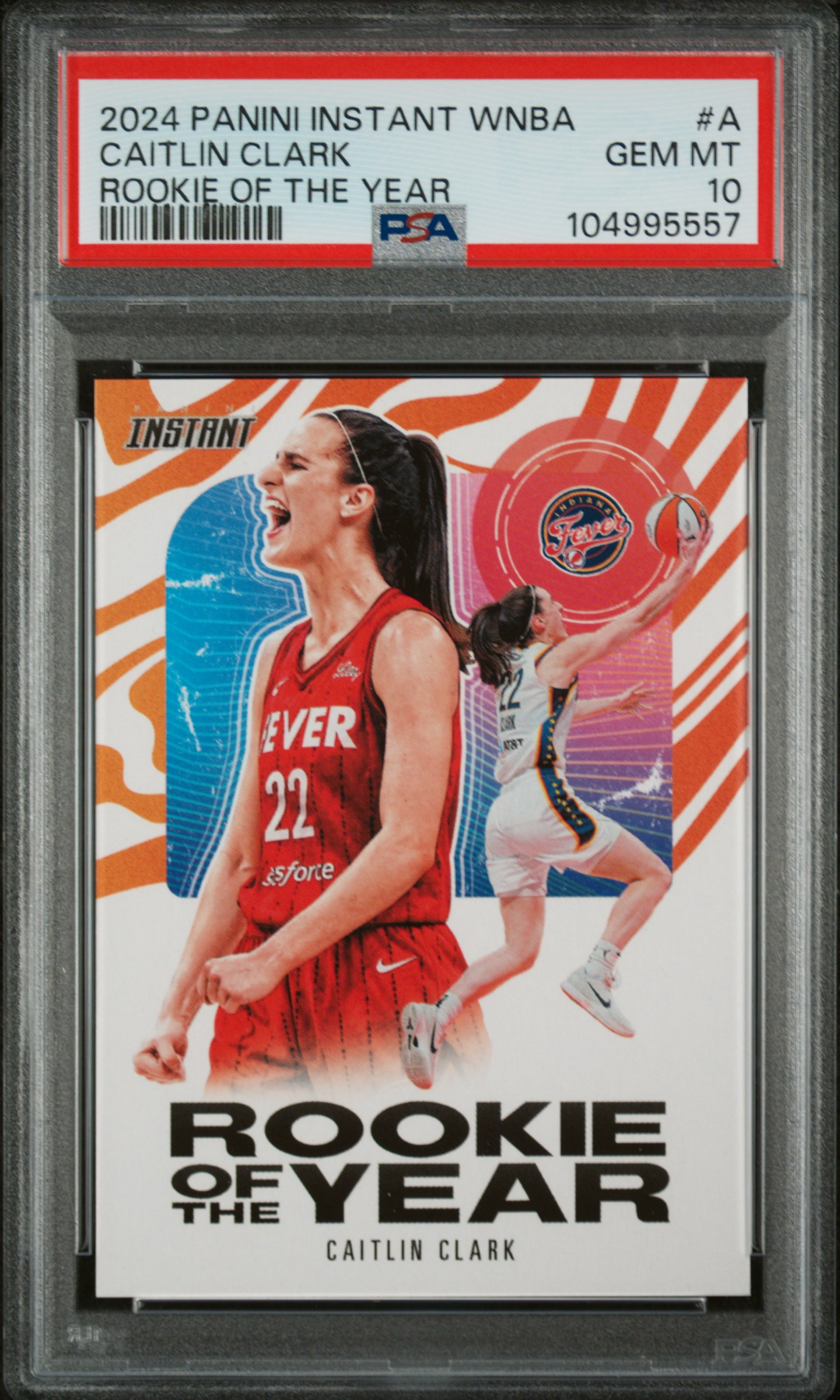 2024 Panini Instant Wnba Rookie Of The Year Caitlin Clark #A Gem Mt 10 front