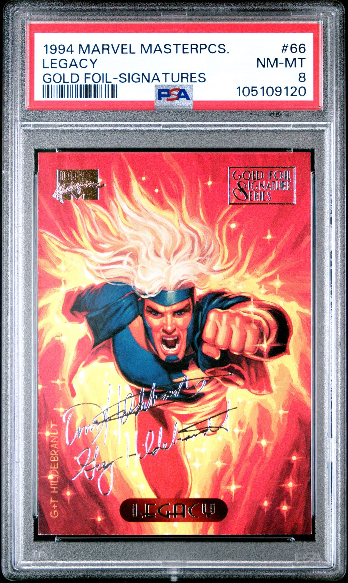 1994 Marvel MARVEL MASTERPIECES GOLD FOIL-SIGNATURES #66 Legacy front