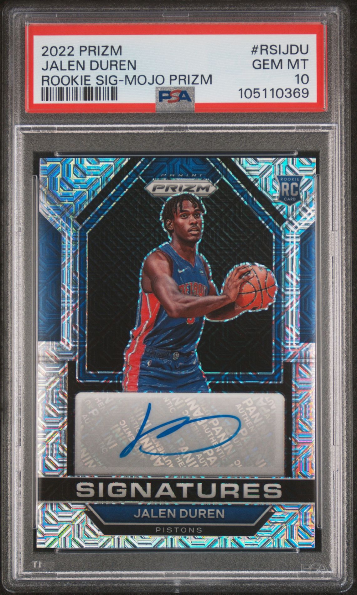 2022 Panini Panini Prizm Rookie Signatures #RSIJDU Jalen Duren front
