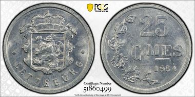 1954 25C Coin Alignment MS64