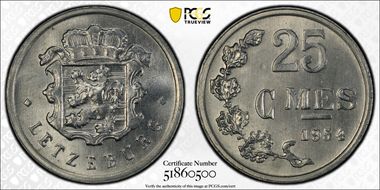 1954 25C Coin Alignment MS65