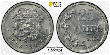 1954 25C Coin Alignment MS64