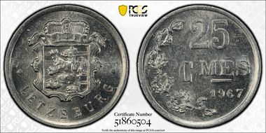 1967 25C Coin Alignment MS63