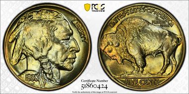 1938-D 5C Buffalo MS67