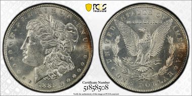 1885 $1 MS62