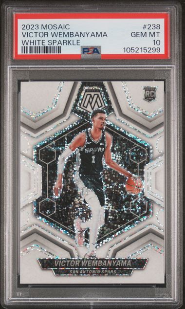 2023 Panini PANINI MOSAIC WHITE SPARKLE #238 Victor Wembanyama front