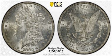 1880-O $1 VAM 17 Checkmark MS62