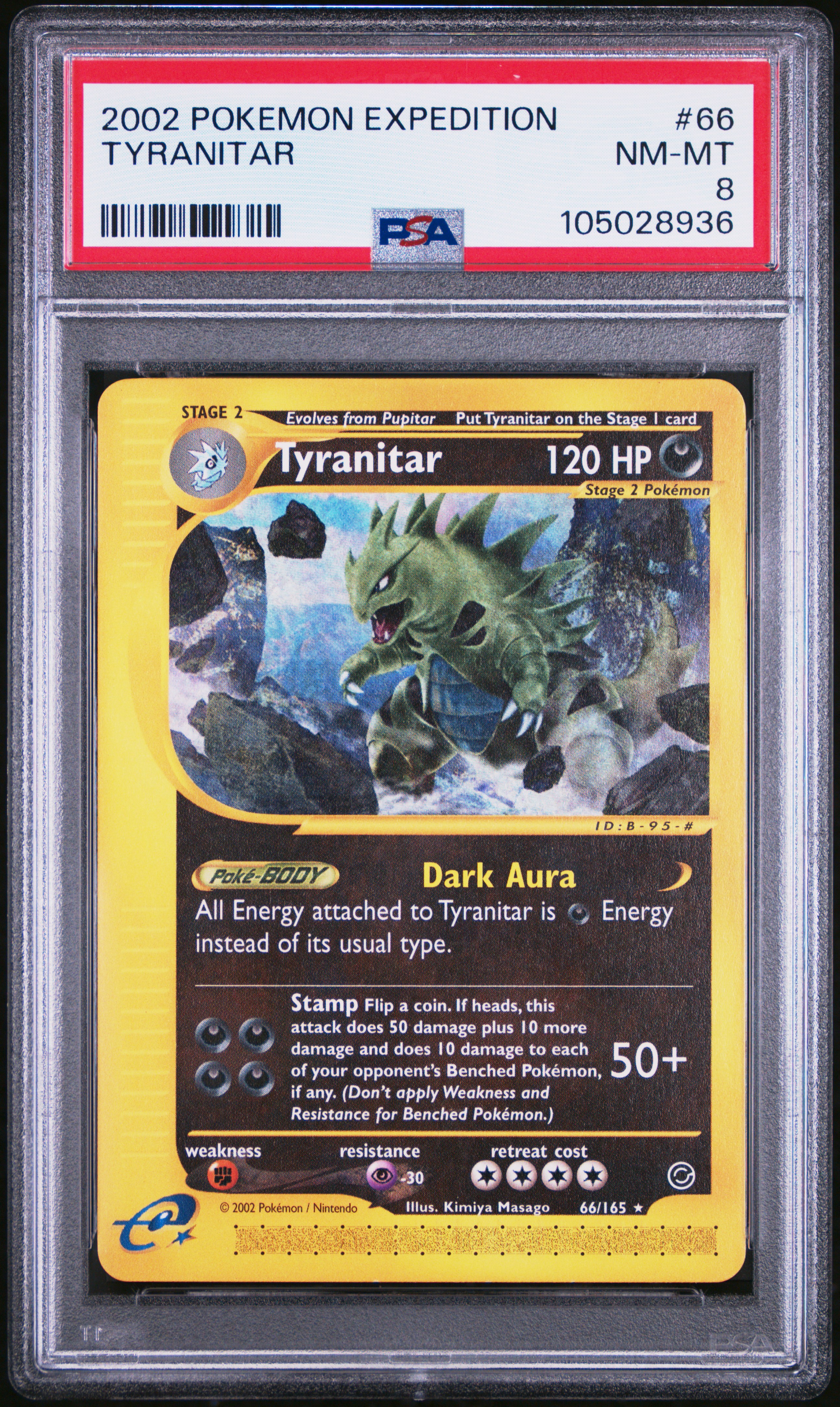 2002 #66 Tyranitar PSA 8 Expedition