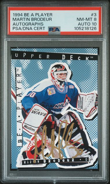 1994 Be A Player Autographs Martin Brodeur #3 (Autographs) Nm-Mt 8 front