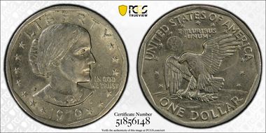 1979-P SBA$1 Wide Rim, FS-301 AU58
