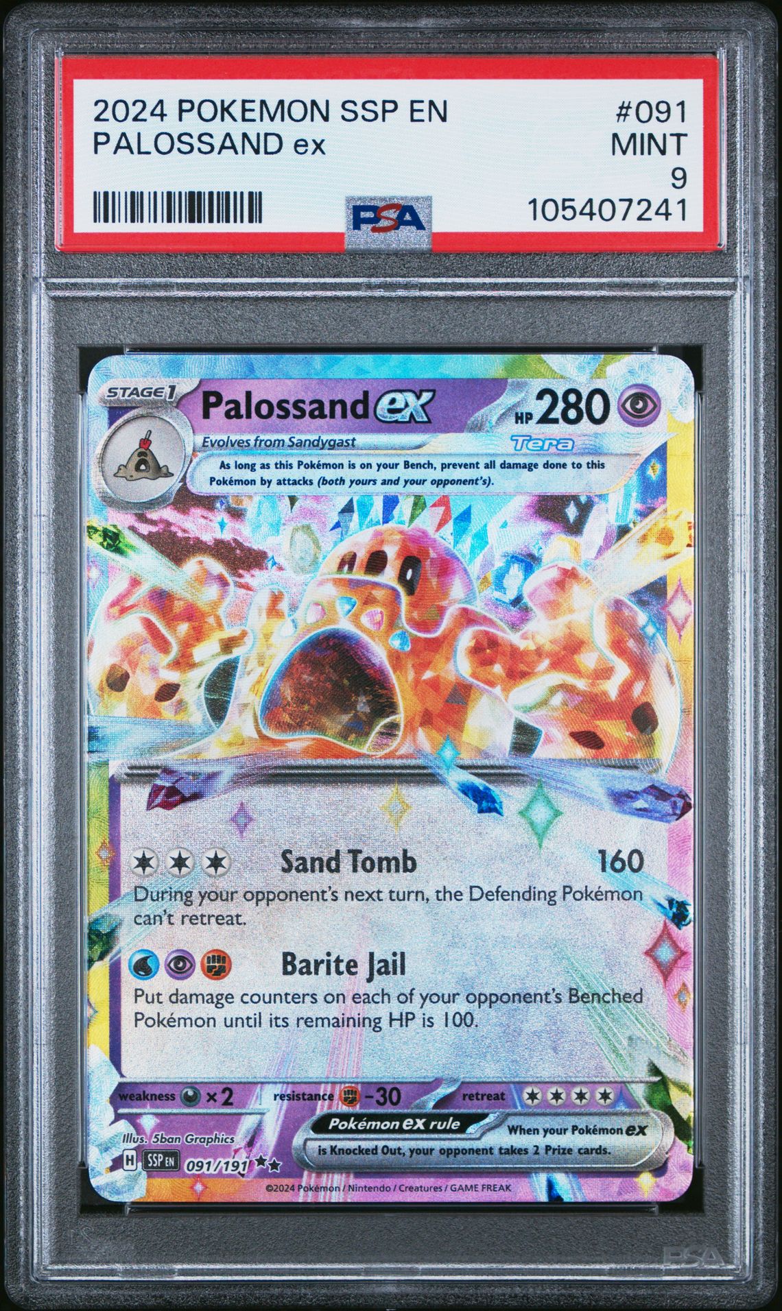 2024 Pokemon POKEMON SSP EN-SURGING SPARKS #091 Palossand Ex front