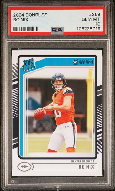 2024 Panini Donruss Bo Nix #369 Gem Mt 10 front