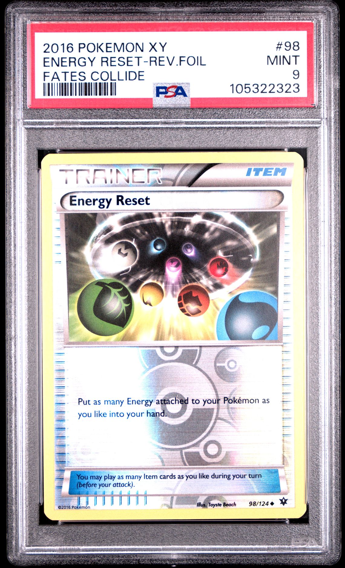 2016 Pokemon POKEMON XY FATES COLLIDE #98 Energy Reset-Rev.Foil front