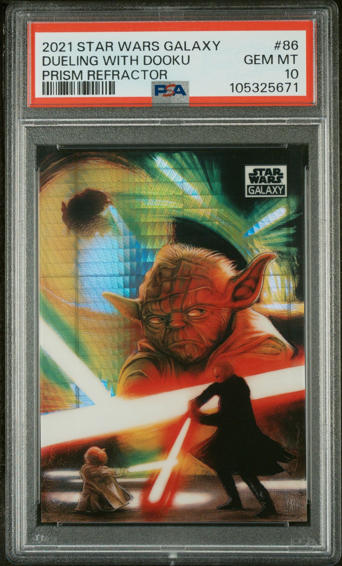 2021 Topps Chrome TOPPS CHROME STAR WARS GALAXY PRISM REFRACTOR #86 Dueling With Dooku front
