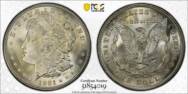 1921 $1 Morgan MS65