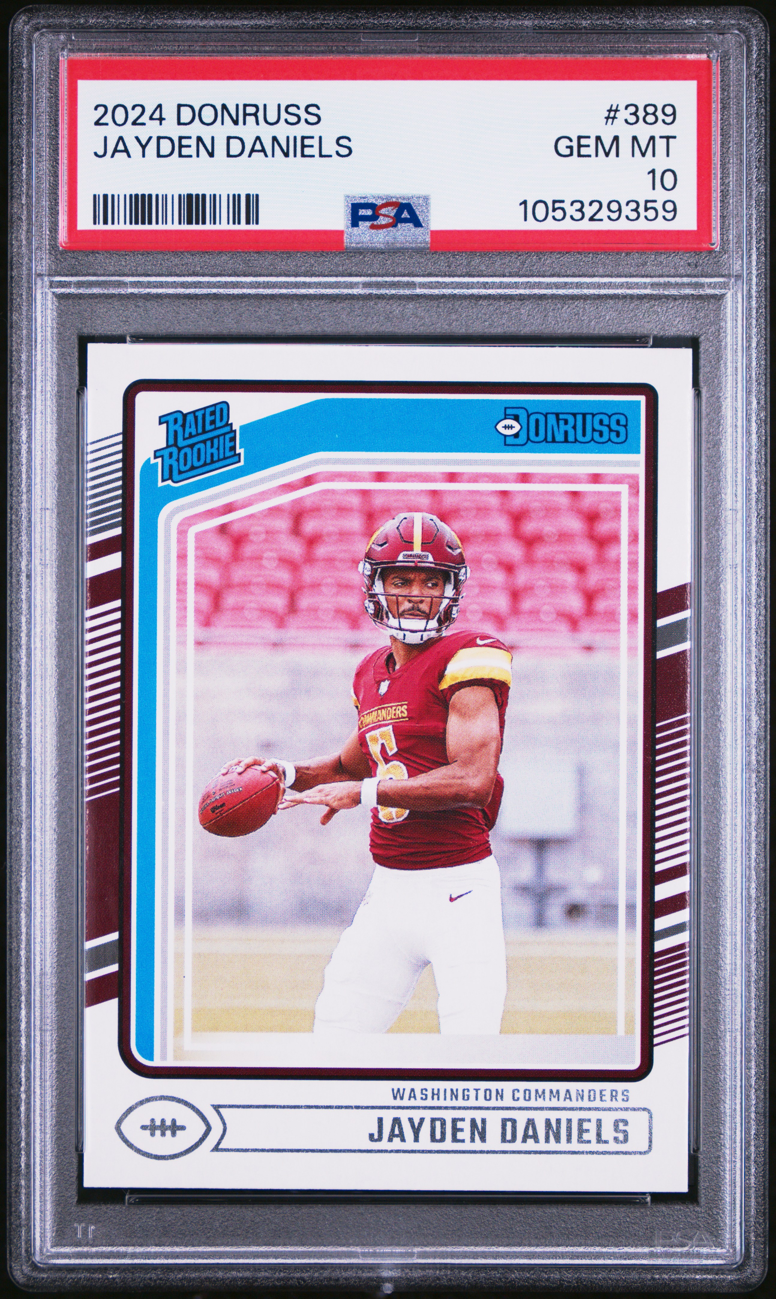 2024 Panini Donruss Jayden Daniels #389 Gem Mt 10 front