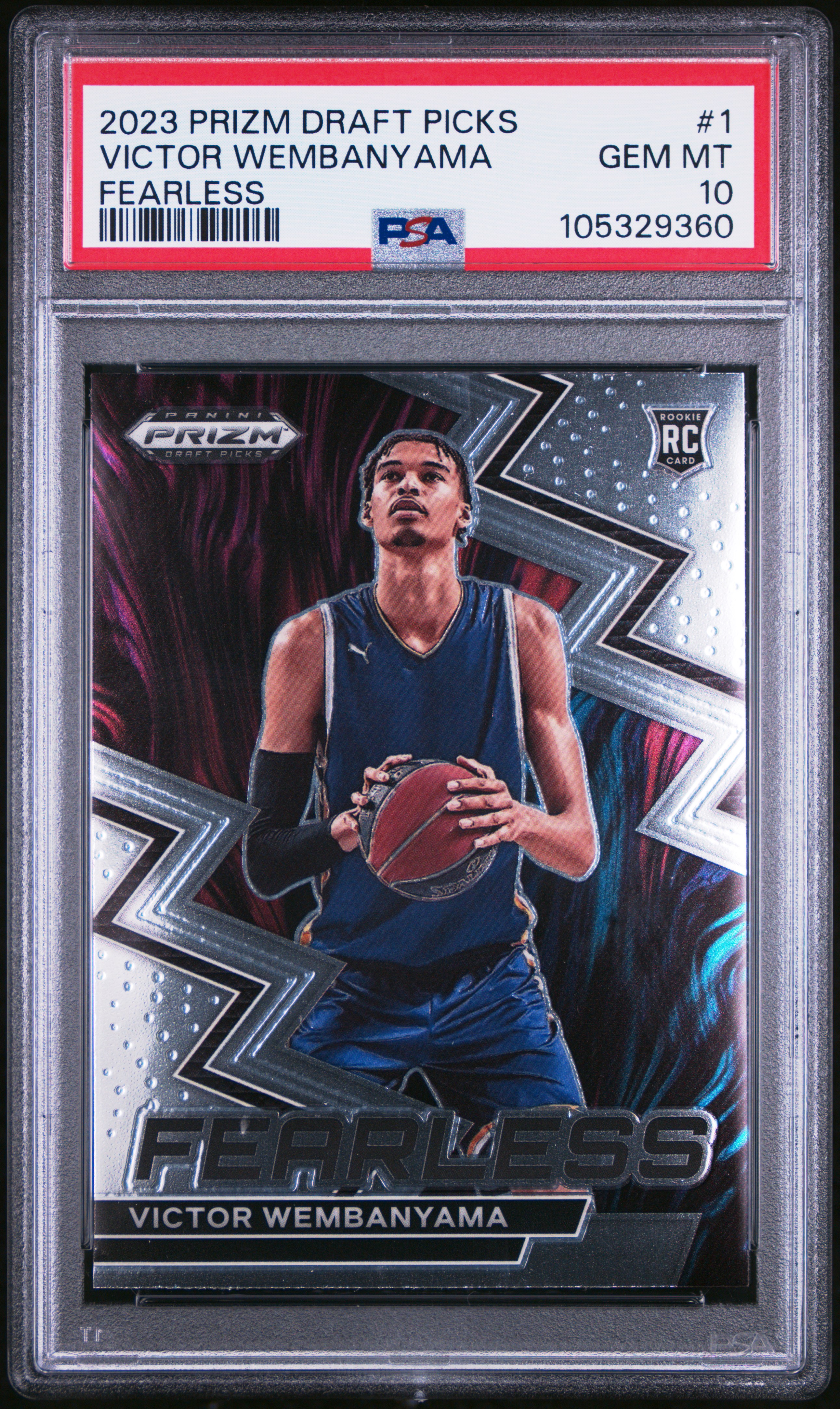 2023 Panini Prizm Draft Picks Fearless Victor Wembanyama #1 Gem Mt 10 front