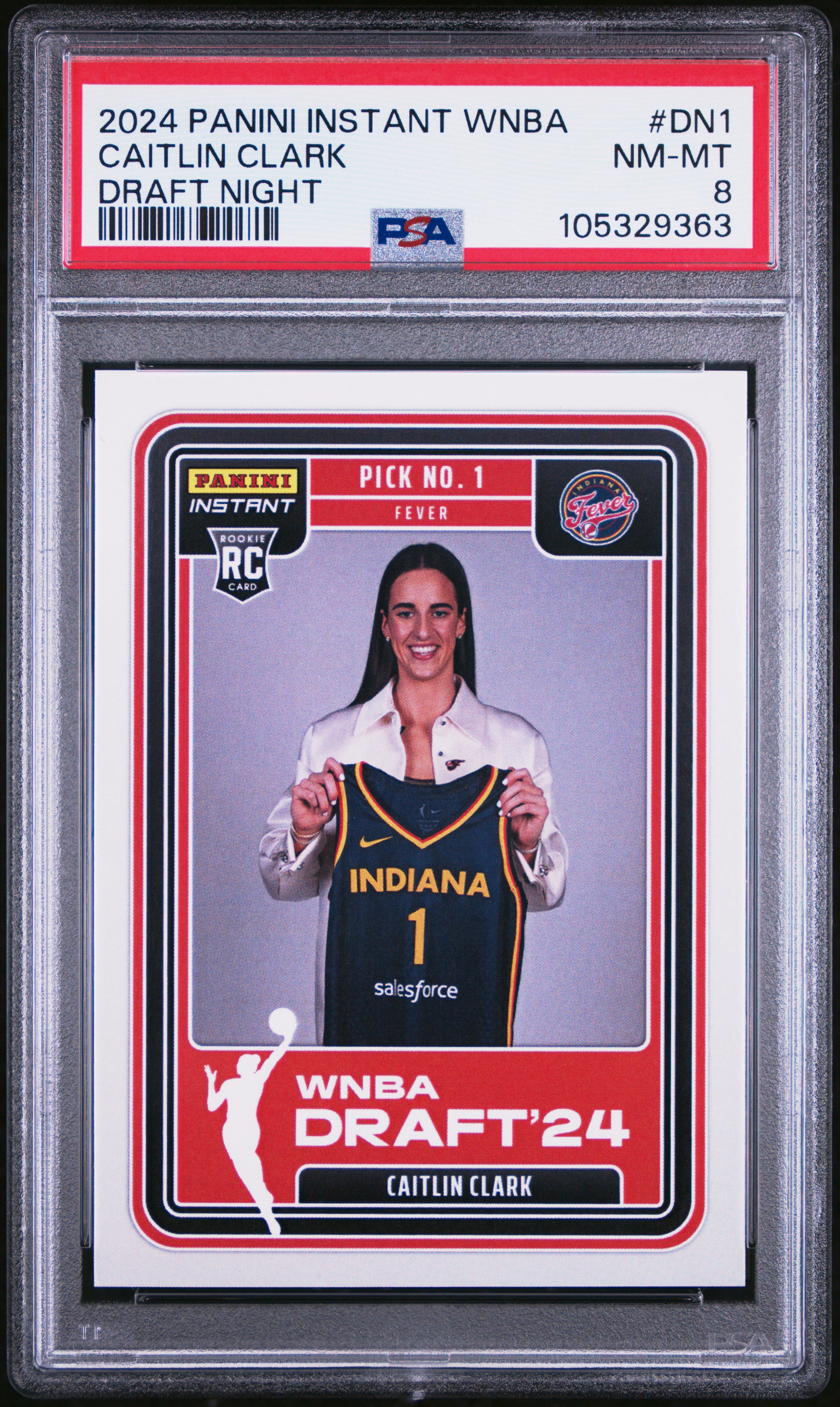 2024 Panini Instant Wnba Draft Night Caitlin Clark #Dn1 Nm-Mt 8 front