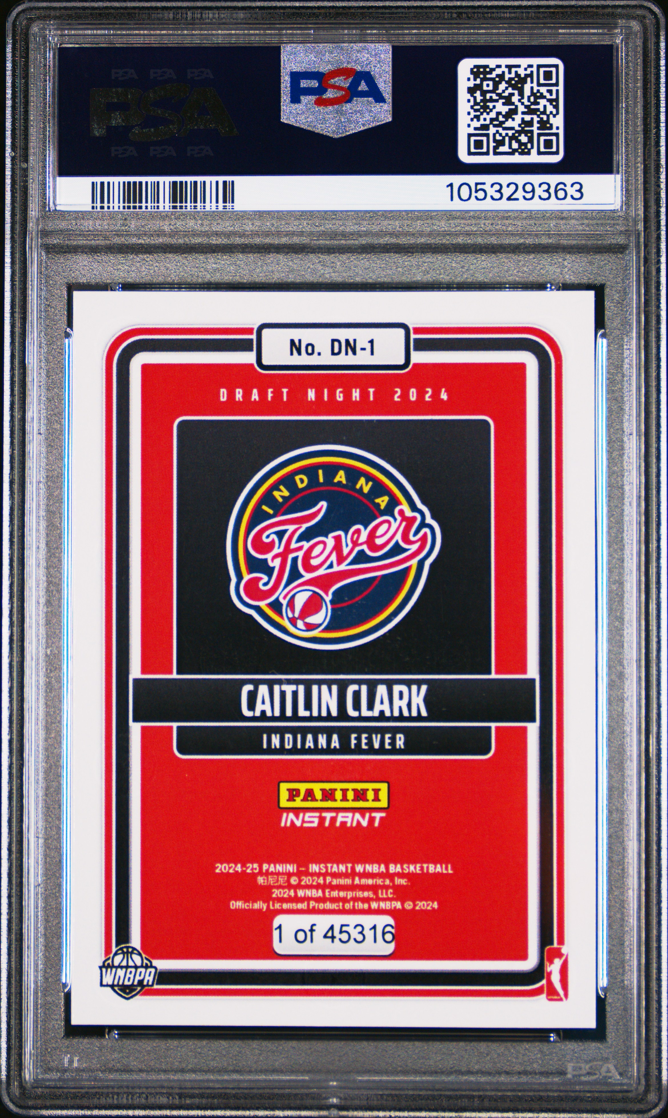 2024 Panini Instant Wnba Draft Night Caitlin Clark #Dn1 Nm-Mt 8 back