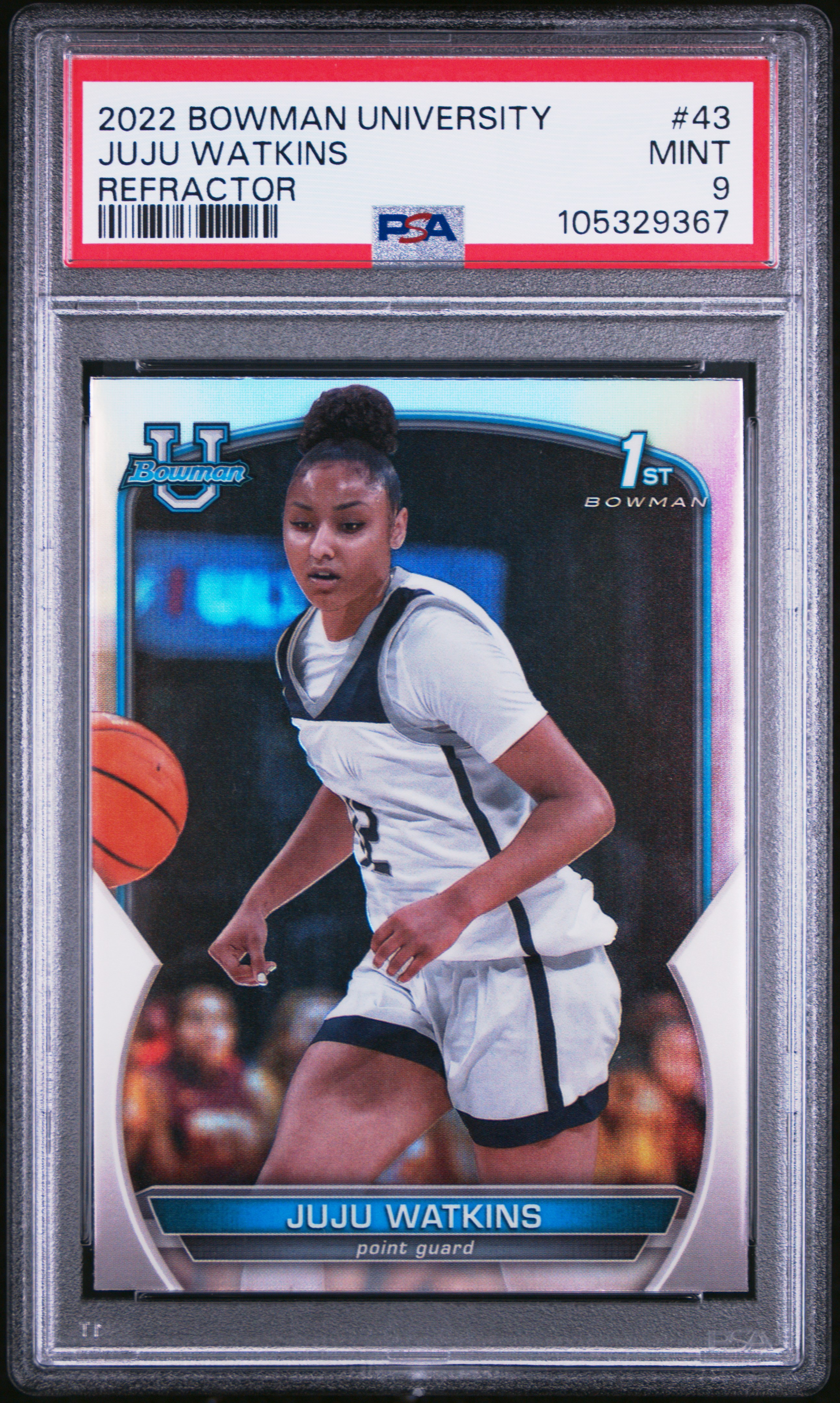 2022 Bowman Chrome University Juju Watkins #43 (Refractor) Mint 9 front