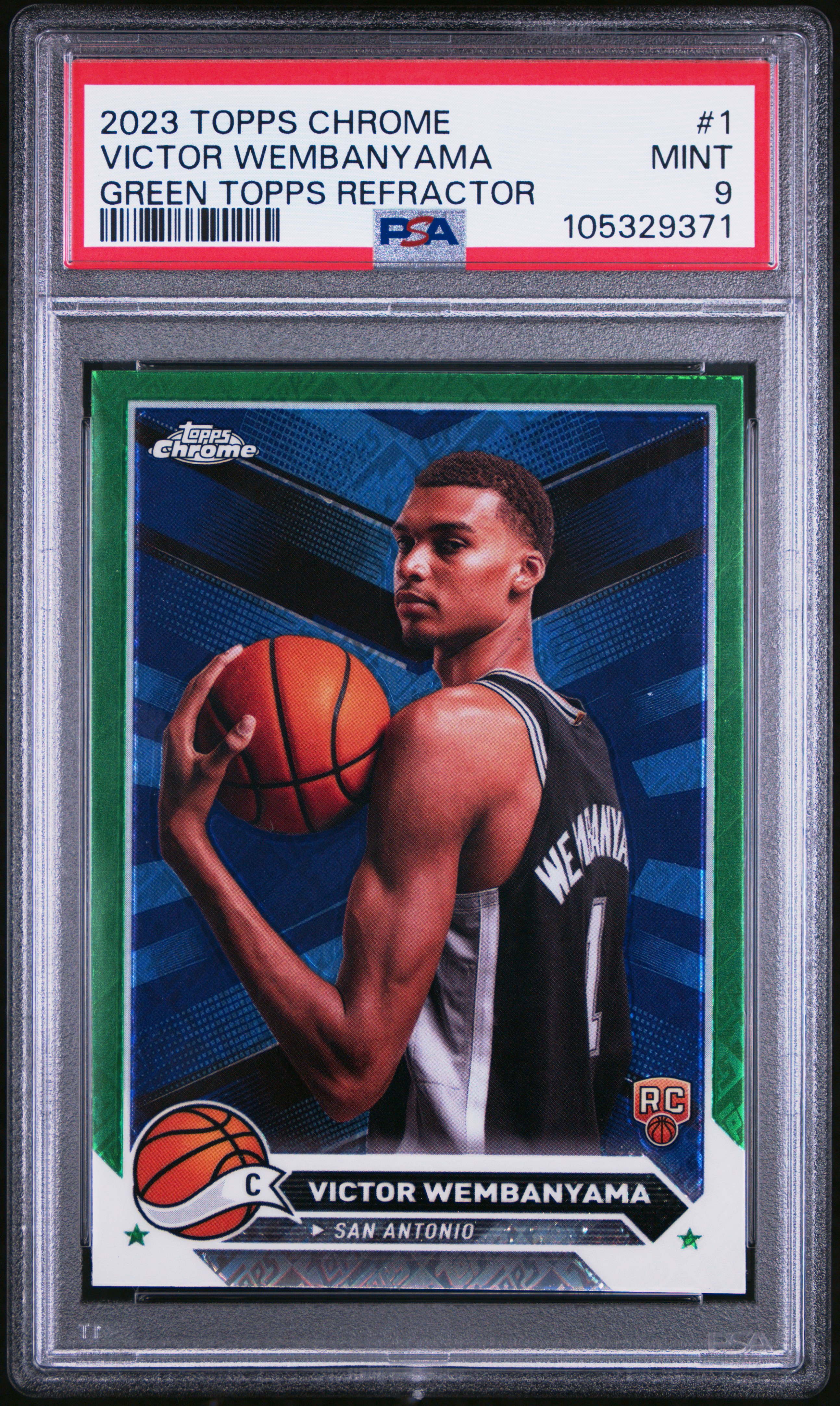 2023 Topps Chrome Victor Wembanyama #1 (Green Topps Refractor) Mint 9 front