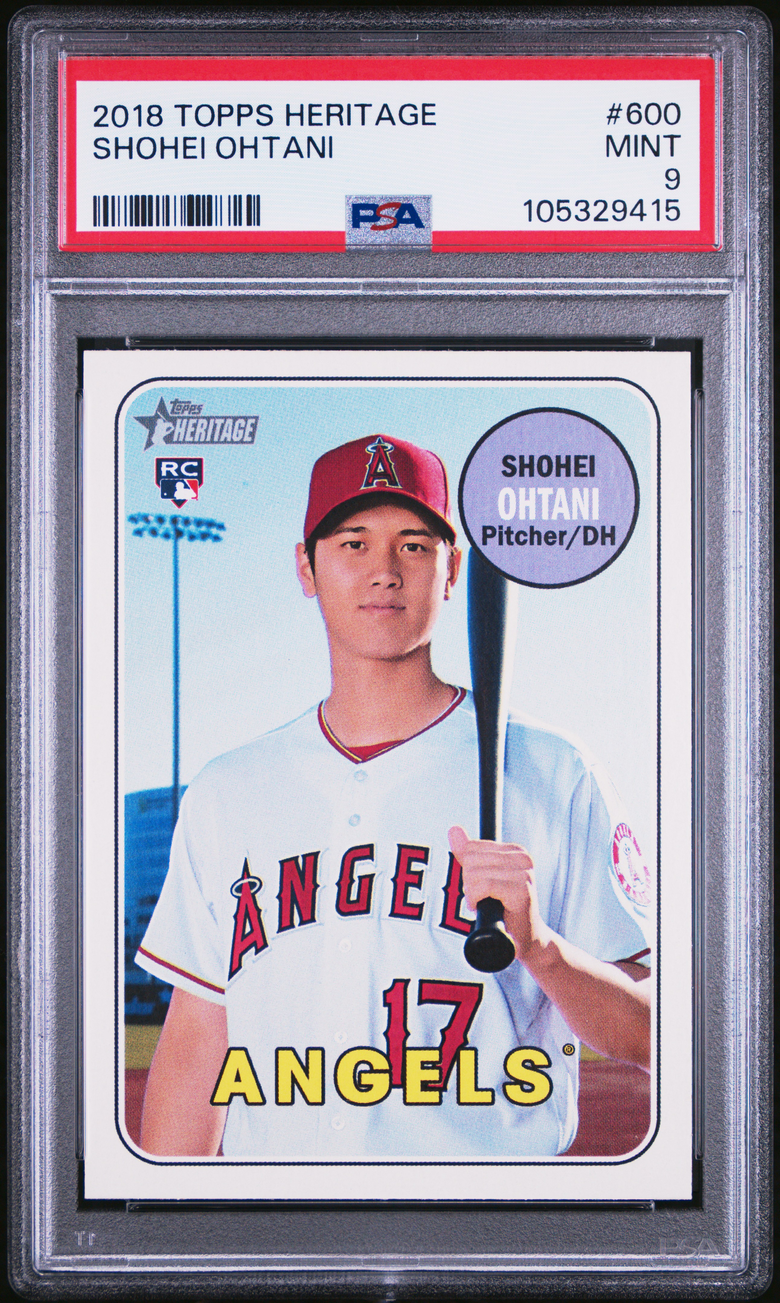 2018 Topps Heritage Shohei Ohtani #600 Mint 9 front