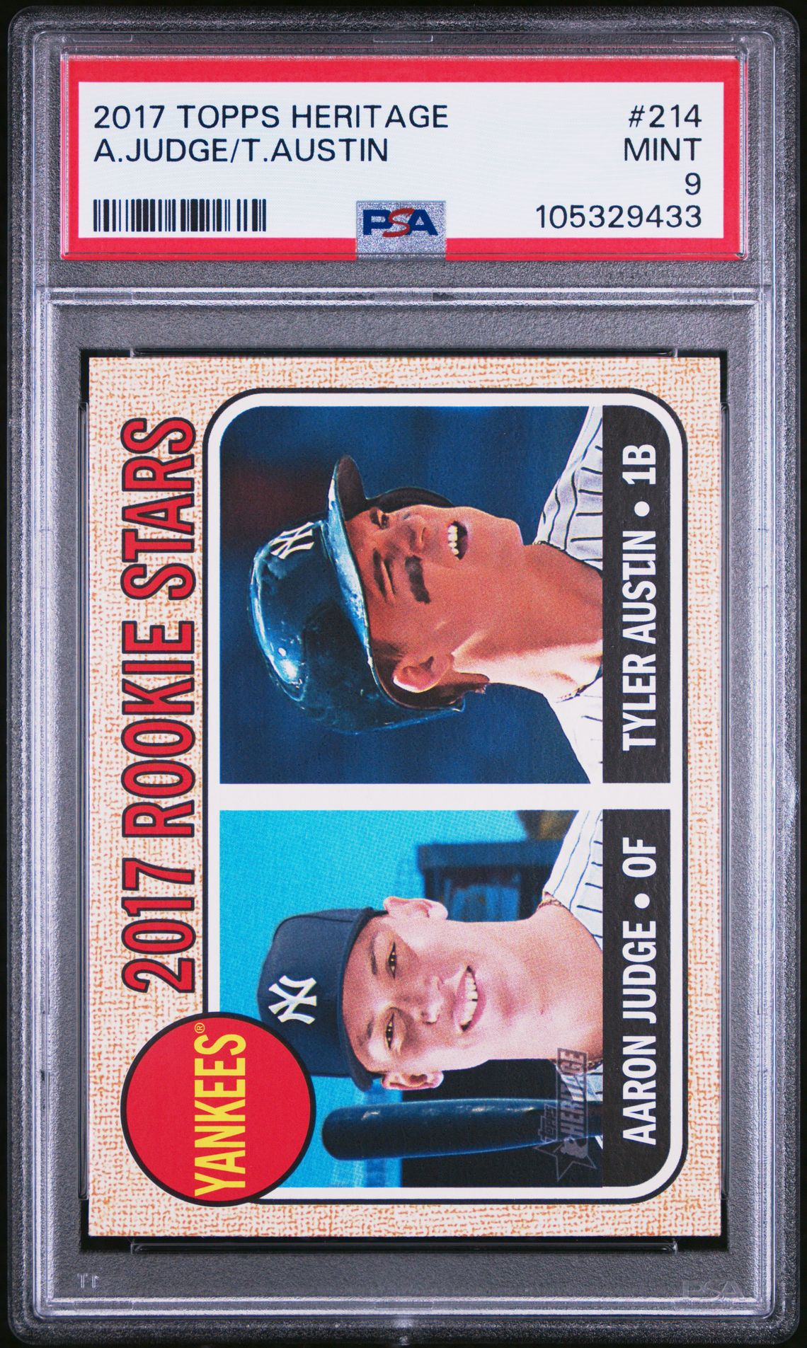 2017 Topps Heritage A.judge/T.austin #214 Mint 9 front