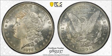 1878 7TF $1 Reverse of 1878 MS64