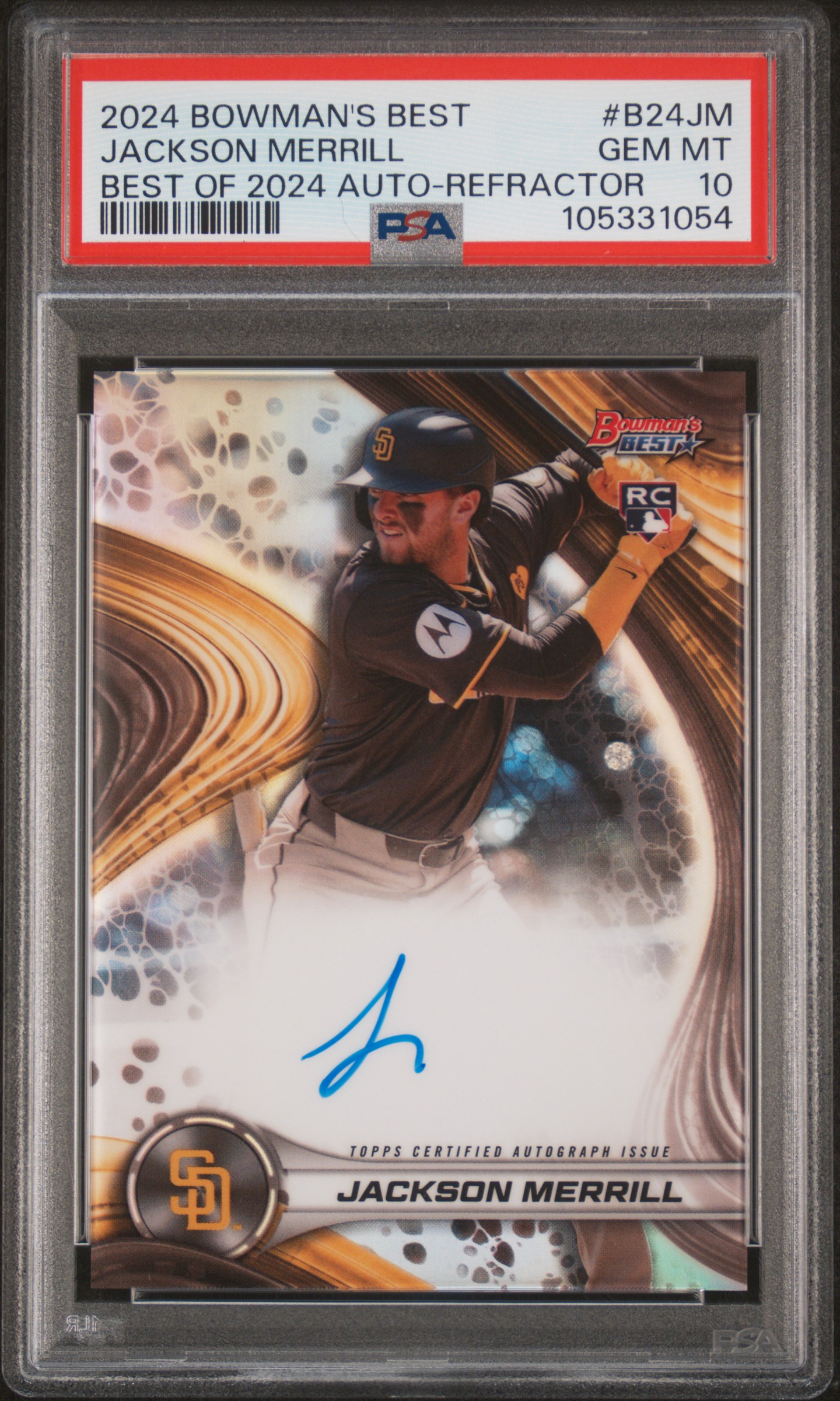 2024 Bowman's Best Best Of 2024 Autographs Jackson Merrill #B24Jm (Best Of 2024 Auto-Refractor) Gem Mt 10 front
