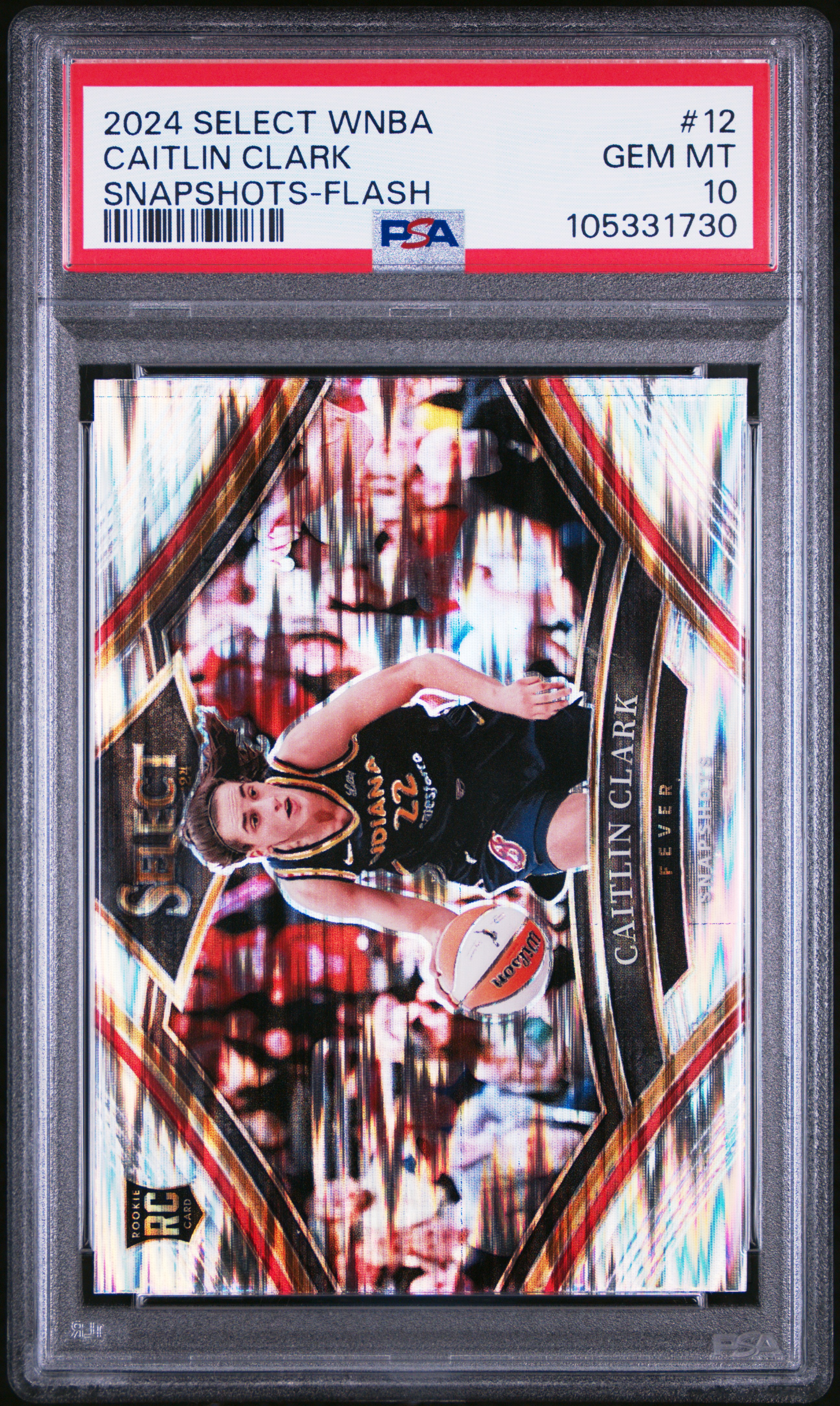 2024 Panini Select Wnba Snapshots Caitlin Clark #12 (Snapshots-Flash) Gem Mt 10 front