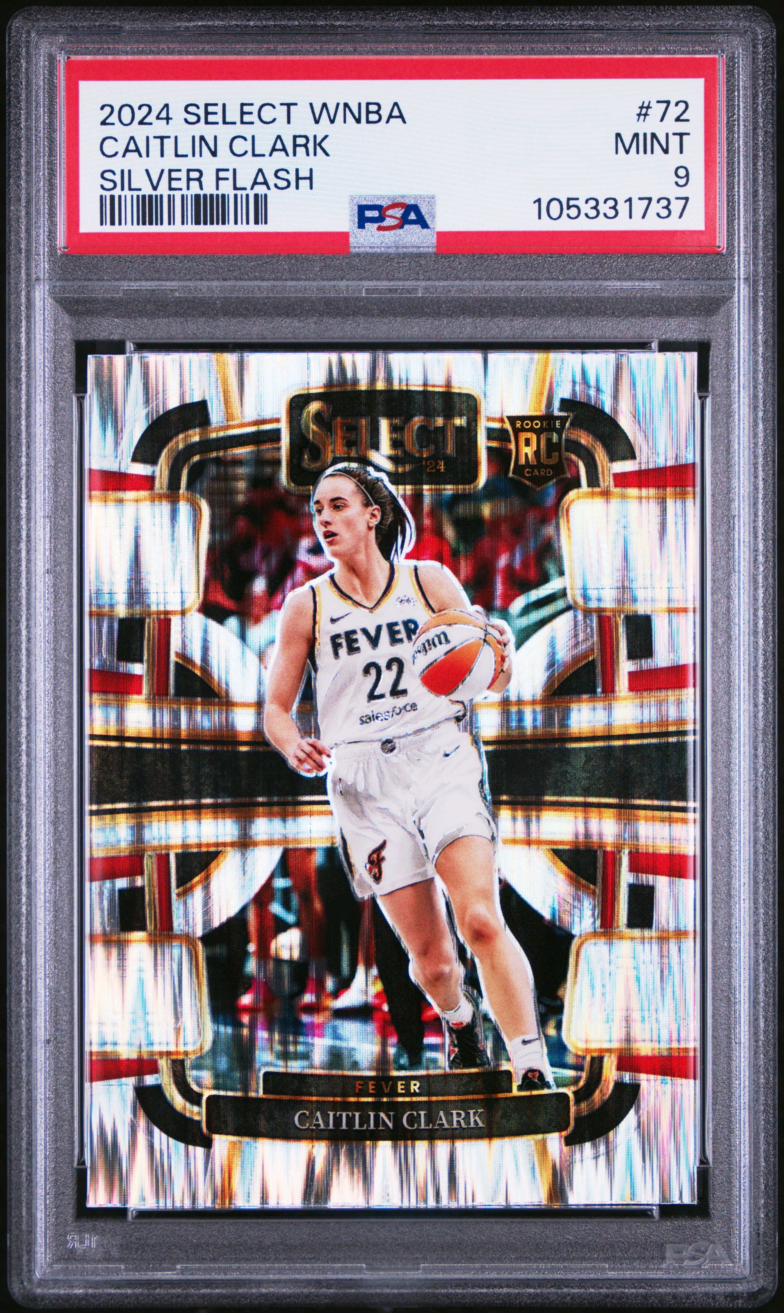 2024 Panini Select Wnba Caitlin Clark #72 (Silver Flash) Mint 9 front