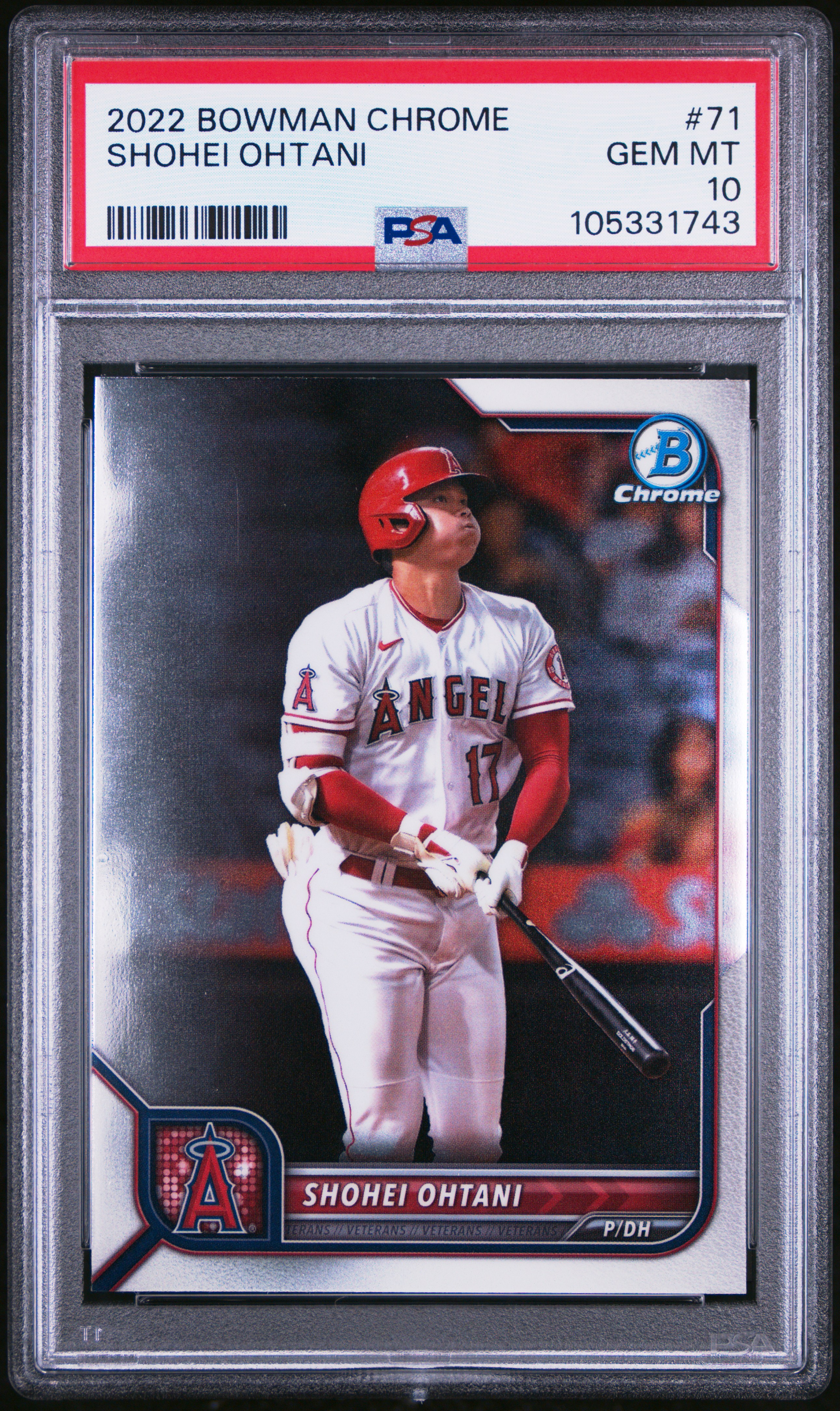 2022 Bowman Chrome Shohei Ohtani #71 Gem Mt 10 front